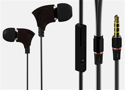 Stereo In-ear Headphones with Microphone, Black