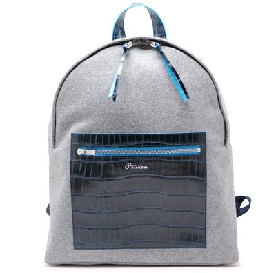 WOOL FELT AND CROCO BACKPACK