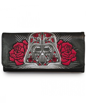 LOUNGEFLY STAR WARS DARTH VADER SUGAR SKULL ROSES WALLET