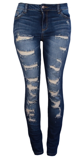 Cello Heavy Destroyed Junior Women's Skinny Jeans