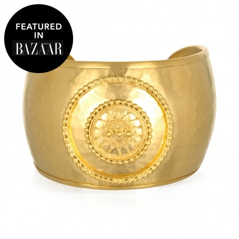 Sacred Sphere Mandala Cuff in Gold