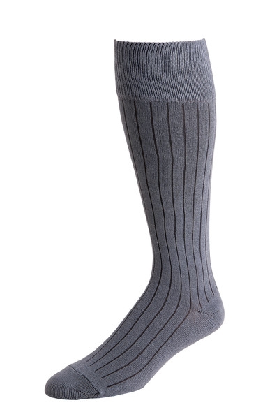 Oliver- Over Calf Socks Ribbed Steel