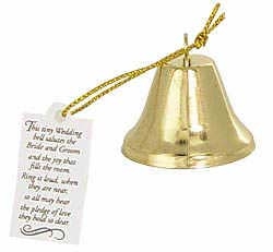 Gold Metal Wedding Bells with Poem Cards