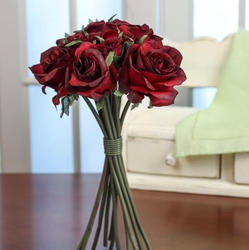 Deep Red Artificial Rose Nosegay Bouquet
