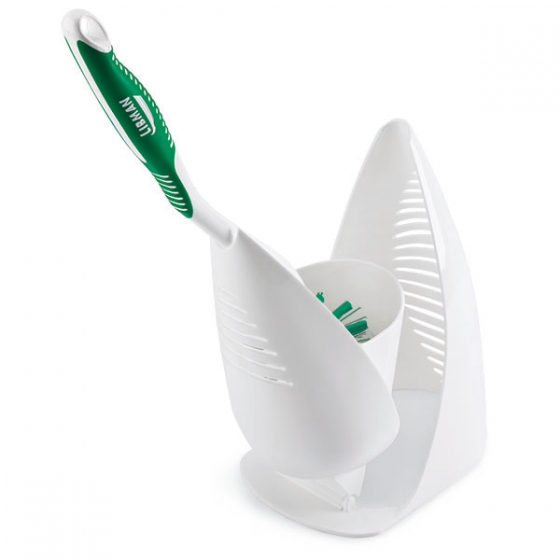 Premium Angled Toilet Bowl Brush & Caddy