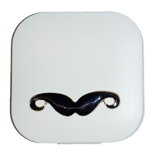 WHITE MUSTACHE LENS CASE KIT
