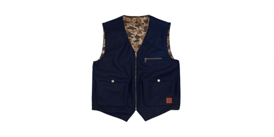 The Upland Vest, Navy Wool / Sig Camo Reversible