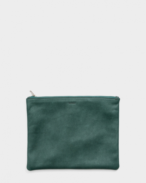 Large Flat Pouch - Midnight Suede