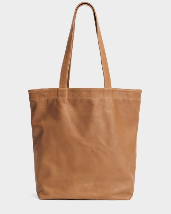 Leather Shopper - Saddle
