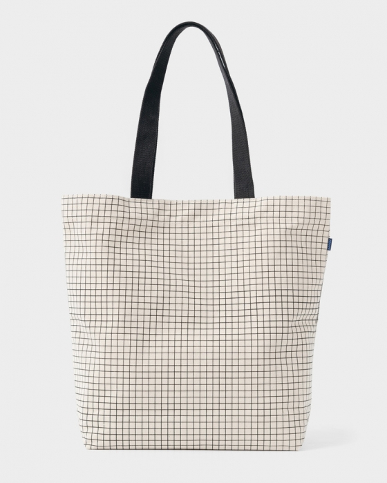Canvas Shopper Natural Grid