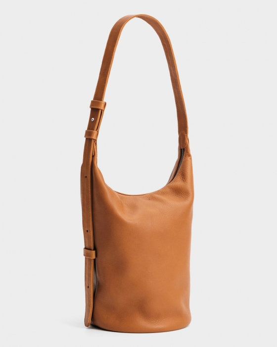 Zip Bucket Purse - Caramel