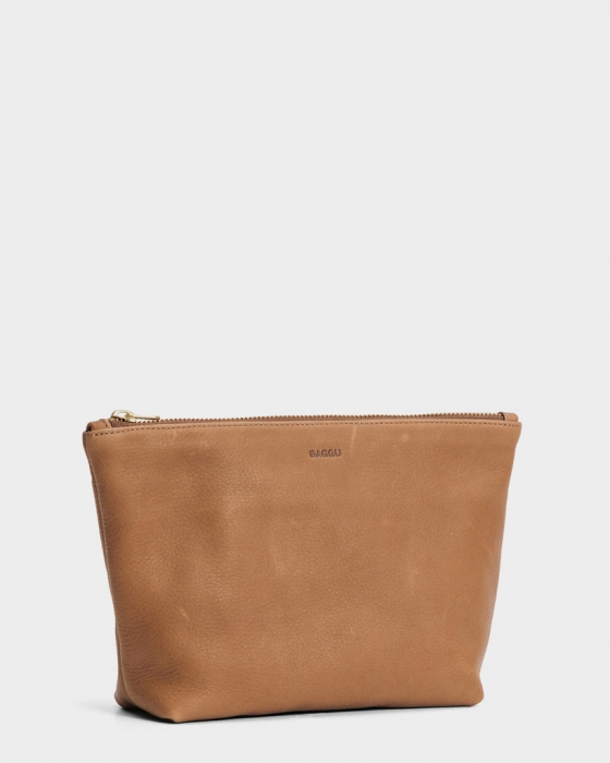 Medium Stash Clutch - Saddle
