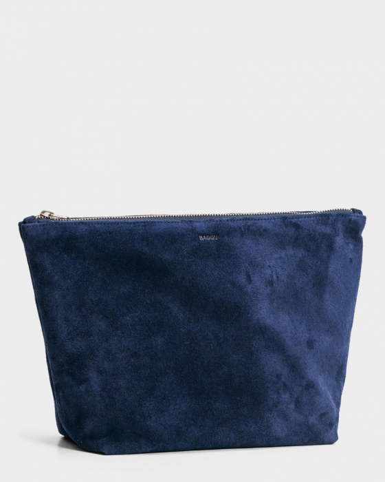 Large Stash Clutch - Midnight Suede