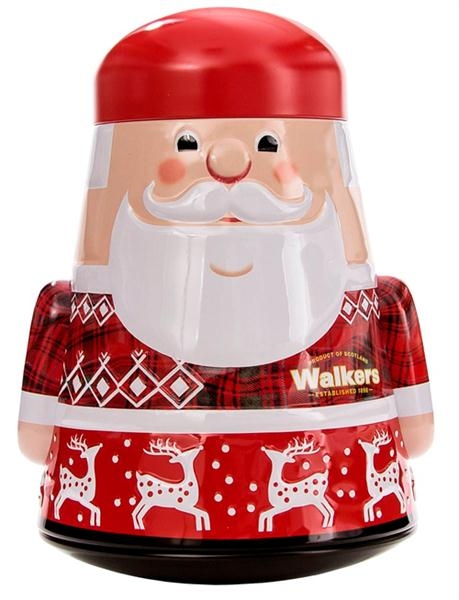 Shortbread & Cookie Gift Tins Santa Claus w/Mini Stars (Pack of 6)