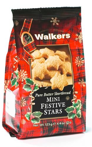 Shortbread Cookies Mini Festive Stars (Pack of 12) 4.4 oz