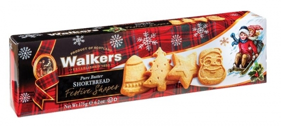 Shortbread Cookies Festive Shapes (Pack of 12) 6.2 oz