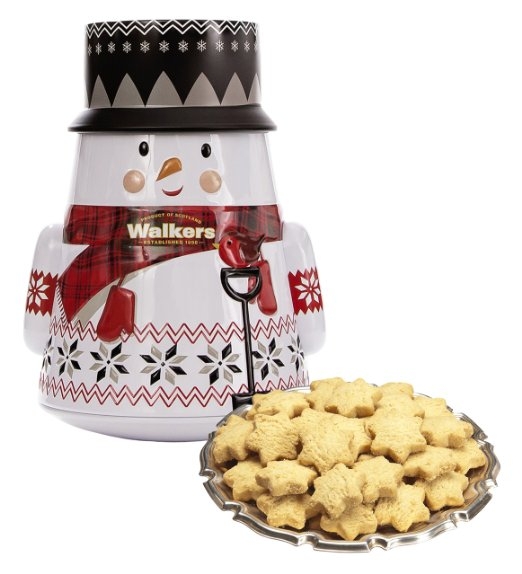 Shortbread & Cookie Gift Tins Snowman w/Mini Stars (Pack of 6)