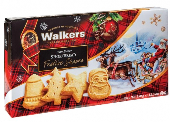 Shortbread Cookies Festive Shapes (Pack of 12) 12.3 oz