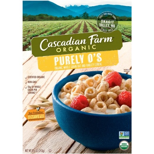 Cascadian Farm Cereal Organic Cereal, Purely O's, 8.6 Ounce