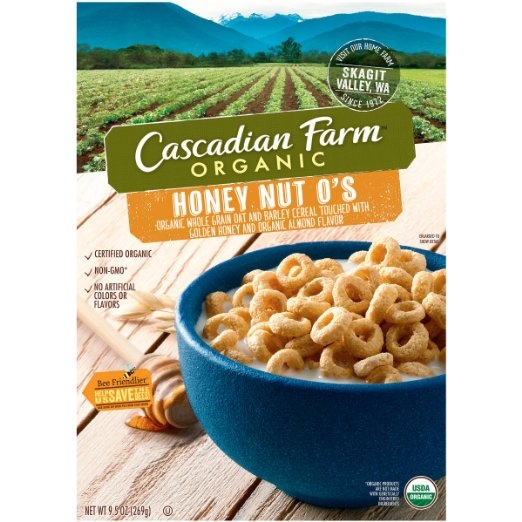Cascadian Farm Organic Cereal, Honey Nut O's, 9.5-Ounce (Pack of 12)