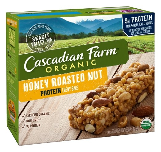 Cascadian Farm Snacks Organic Nut Protein Chewy Bars, Honey Roasted, 8.85 Ounce