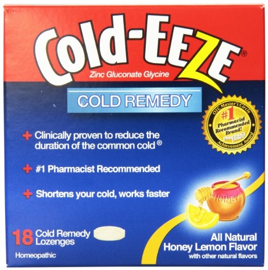 Cold-Eeze Cold Remedy Lozenges, Honey Lemon, 18 Count