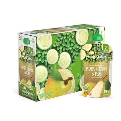 Clearly Crafted Stage 2 Pouch Foods Pears Zucchini & Peas