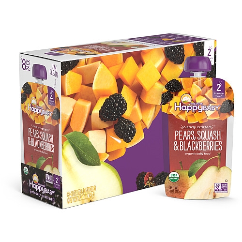 Clearly Crafted Stage 2 Pouch Foods Pears Squash & Blackberries