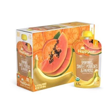 Clearly Crafted Stage 2 Pouch Foods Bananas Swt Potatoes & Papaya