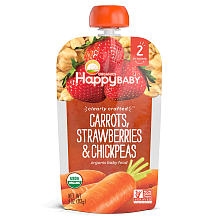 Clearly Crafted Stage 2 Pouch Foods Carrots Strawberries & Chickpeas