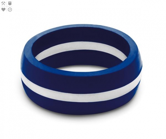 MEN'S THIN WHITE LINE SILICONE RING