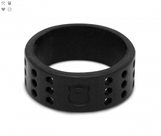MEN'S ATHLETICS BLACK PERFORATED SILICONE RING