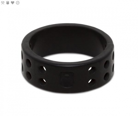 WOMEN'S ATHLETICS BLACK PERFORATED SILICONE RING