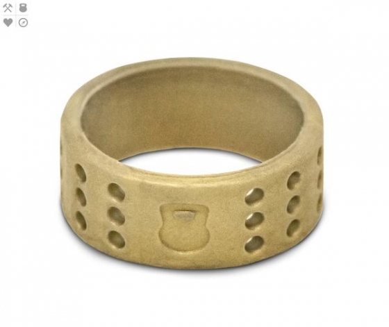 MEN'S ATHLETICS GOLD PERFORATED SILICONE RING