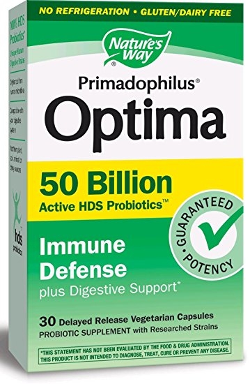 Primadophilus Optima Immune Defense 50 Billion Shelf Stable Vegetarian Capsules, 30 Count