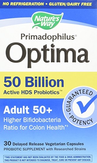 Nature's Way Primadophilus Optima Adult 50+ 50 Billion Vcap, 30 Count