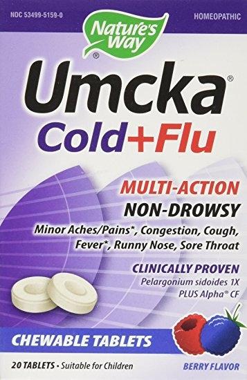 Nature's Way Umcka Cold + Flu Berry -- 20 Chewable Tablets