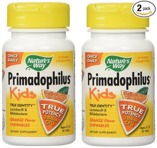 Primadophilus for Kids, Orange, 30 Count (Pack of 2)