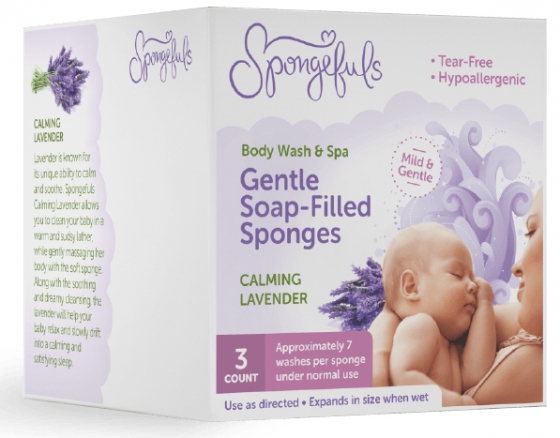 Spongefuls Gentle Soap-Filled Sponges Calming Lavender