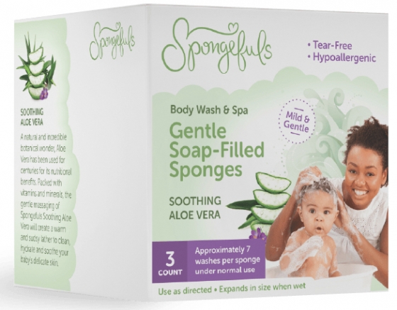 Spongefuls Gentle Soap-Filled Sponges Aloe Vera