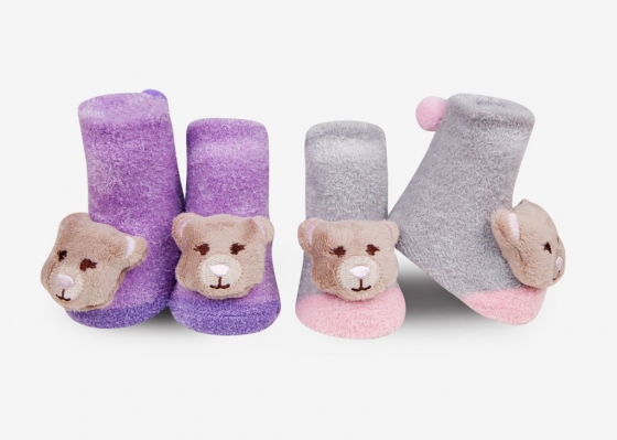 Teddy Bear Rattle Socks