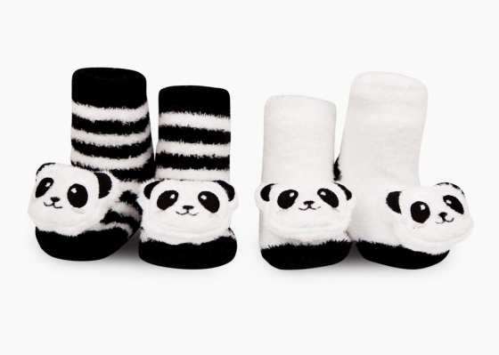 Panda Rattle Socks