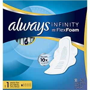 Always Infinity Size 1 Regular Pads with Wings, Unscented