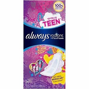 Always Radiant Teen Regular Pads with Wings
