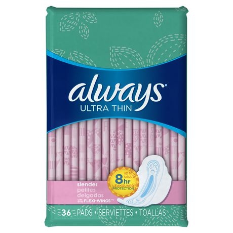 Always Ultra Thin Slender Pads With Wings, Unscented