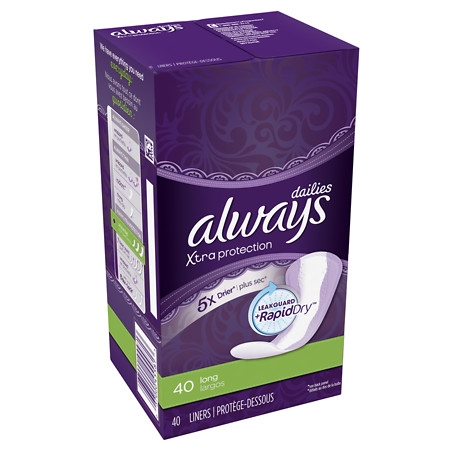 Always Xtra Protection Long Dailies, Unscented