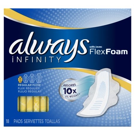 Always Infinity Size 1 Regular Pads with Wings, Unscented