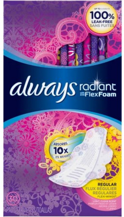 Always Radiant Regular with Wings Scented Pads