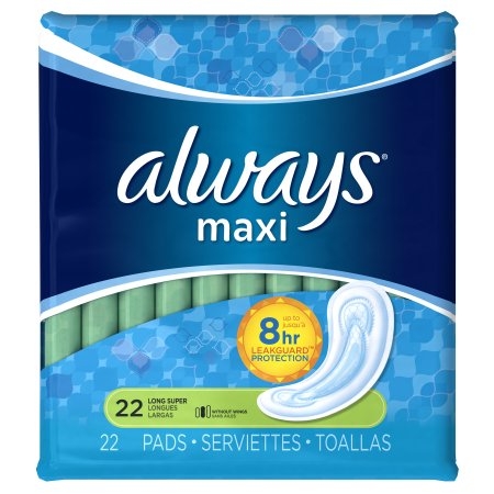 Always Maxi Size 2 Long Super Pads Without Wings, Unscented