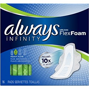 Always Infinity Size 2 Super Pads with Wings, Unscented